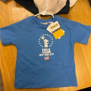 ZARA Peanuts  New York Blue toddler boy t shirt 3t